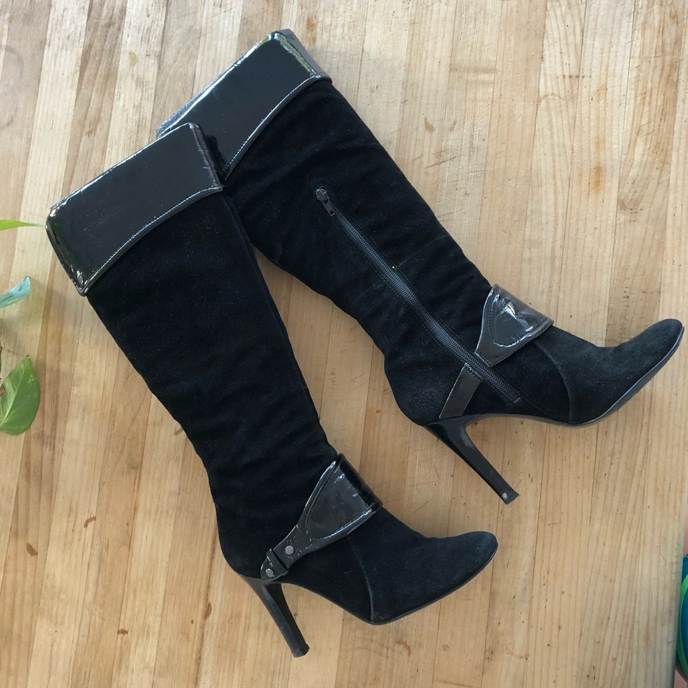 SALE!!! Nine West Black Suede Stiletto Boots